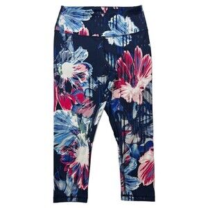 Z By Zella Floral Ankle Cropped‎ Multicolored Leggings Size M